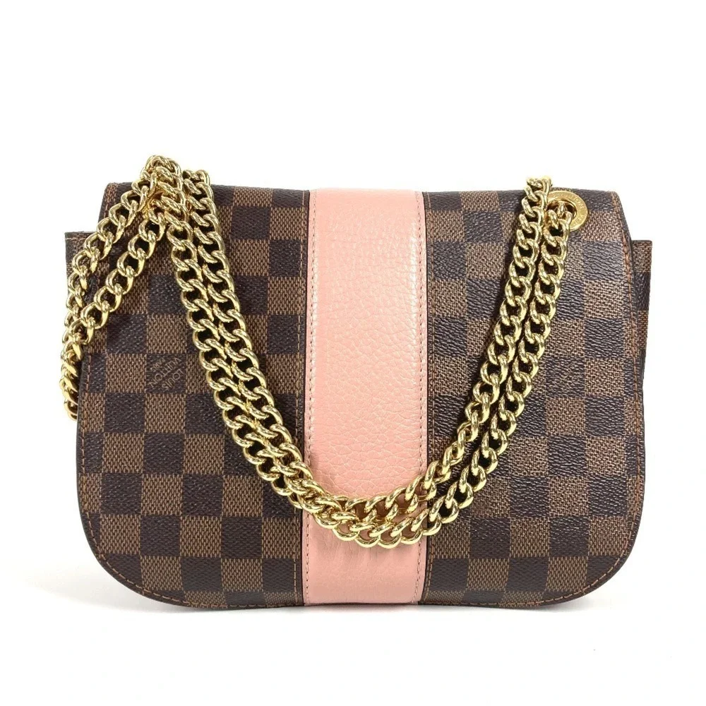 LOUIS VUITTON Authentic Brown Damier Canvas Pochette Shoulder Bag